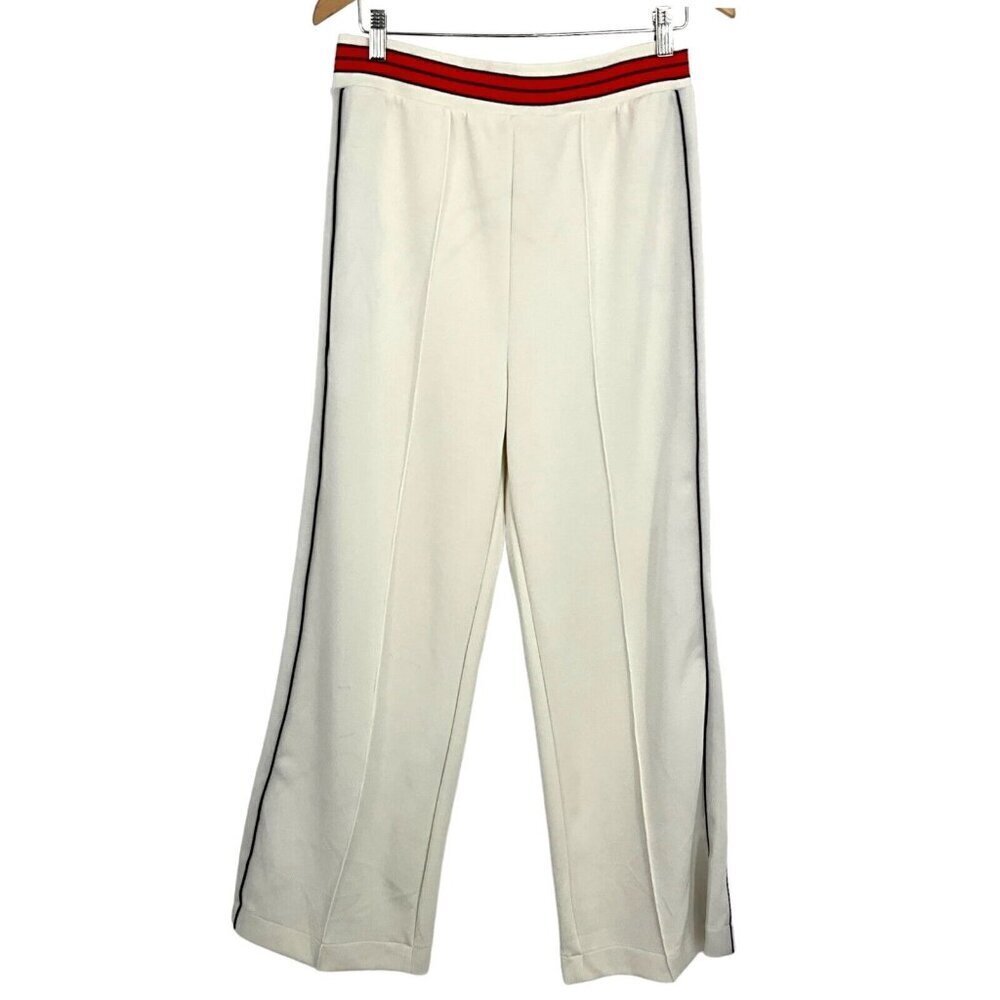 NWT Kilo Brava Size L Track Pants Lounge White Red Striped Waist Casual Womens